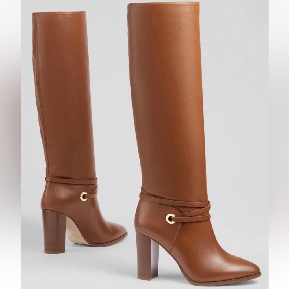 New LK Bennett Shelby Leather Knee High Boots - Picture 2 of 9